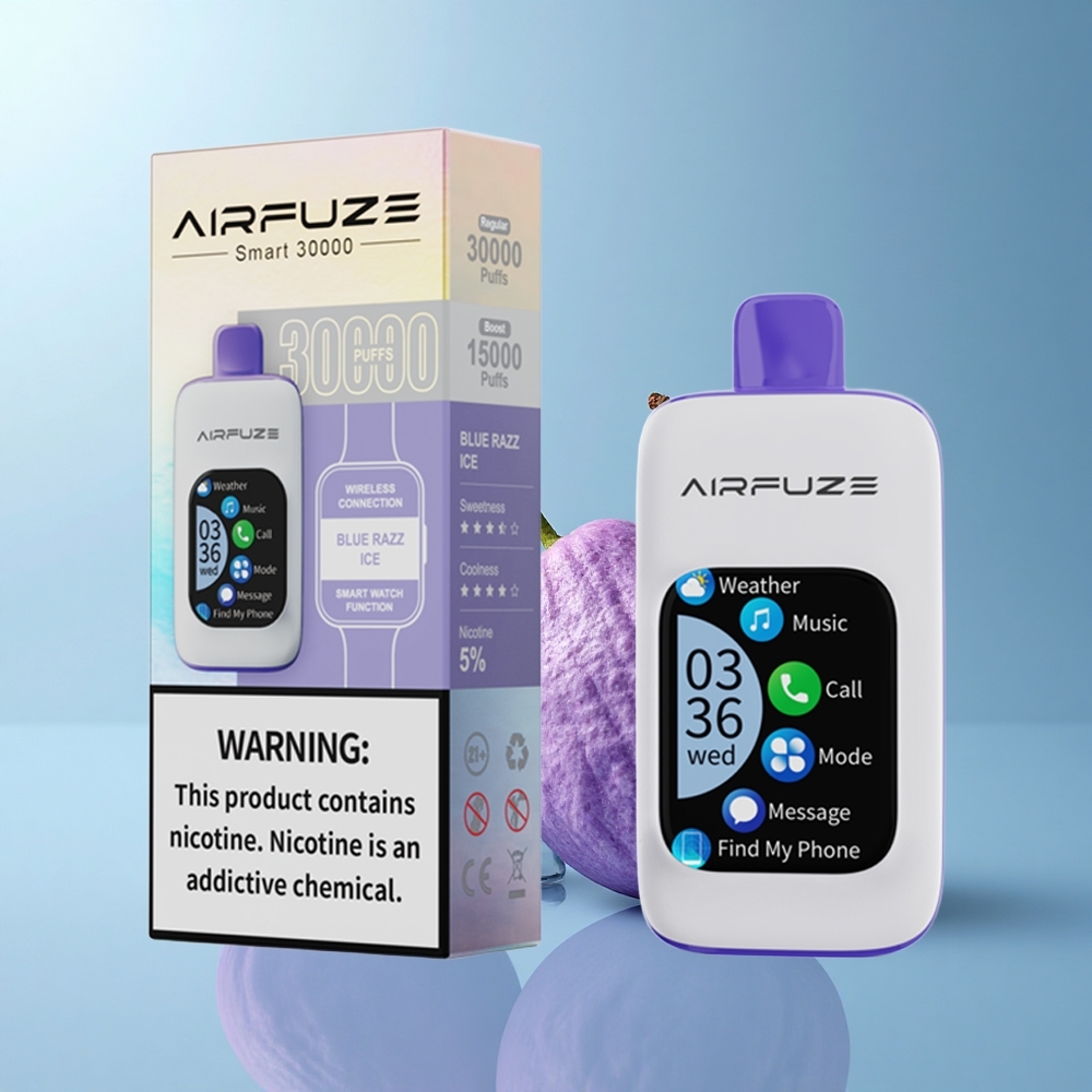 AirFuze Smart 30000 Puffs Azúcar Helada Azul con Pantalla Táctil y 5% Nicotina