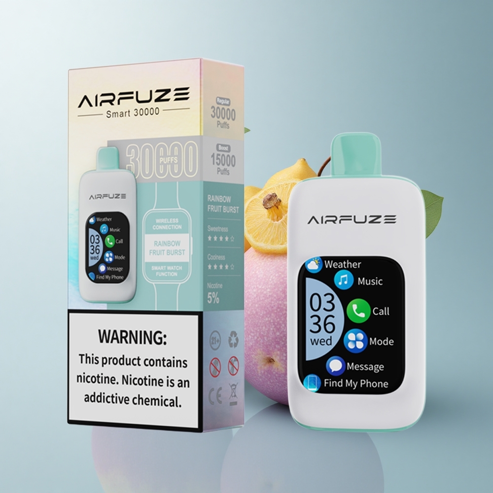 AirFuze Smart 30000 Puffs Estallido de Fruta Arcoíris con Pantalla Táctil de 2.01\'\' y Nicotina al 5%
