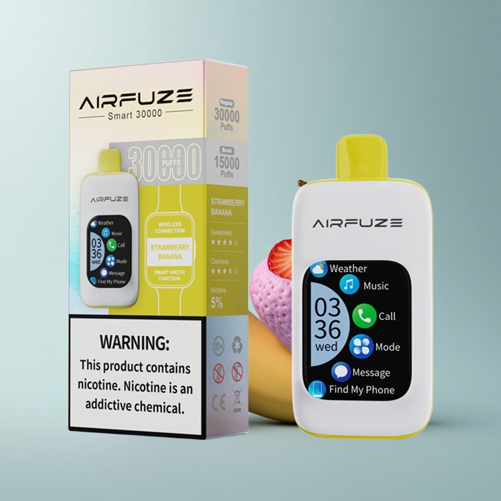 AirFuze Smart 30000 Puffs Fresa Plátano Pantalla Táctil Tipo-C 5% Nicotina