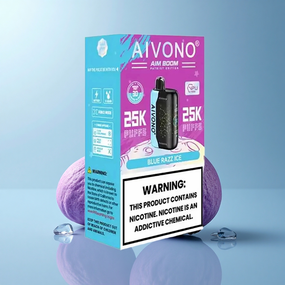 Aivono Aim Boom 25000 Puffs Azul Frambuesa Hielo 650mAh 0% Nicotina