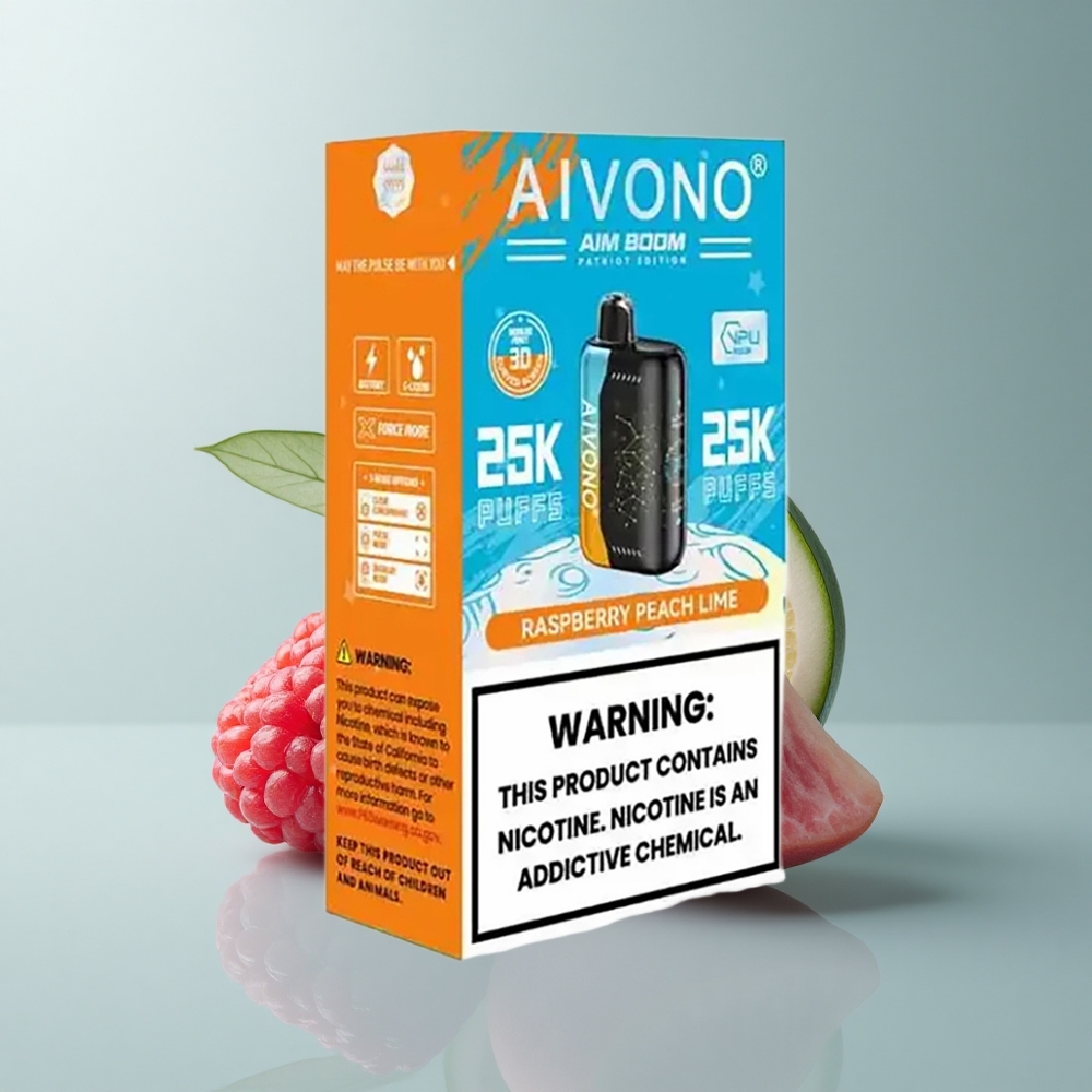 Aivono Aim Boom 25000 Puffs Frambuesa Durazno Lima 650mAh 5% Nicotina