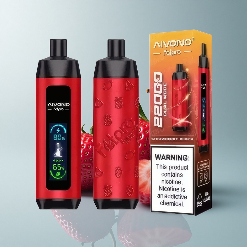Aivono Aim Fatpro 22000 Puffs Fresa Golpeada con 5% Nicotina y 600mAh