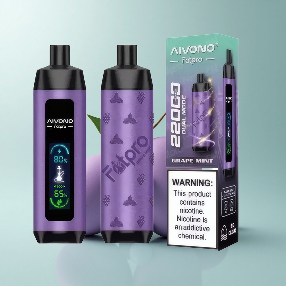 Aivono Aim Fatpro 22000 Puffs Menta Uva 5% Nicotina 600mAh