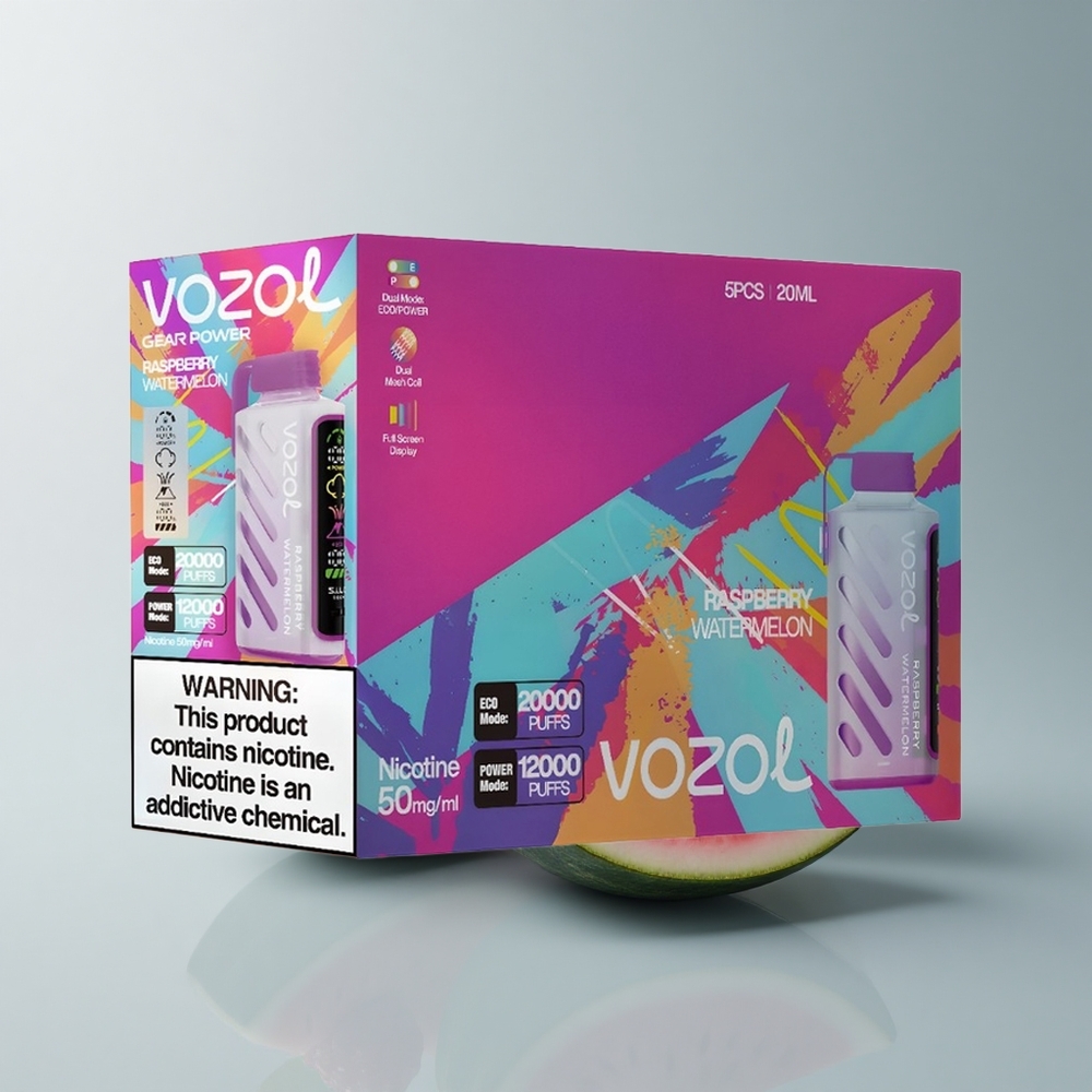 VOZOL Gear Power 20000 Puffs Frambuesa Sandía con Pantalla Completa y Nicotina al 5%