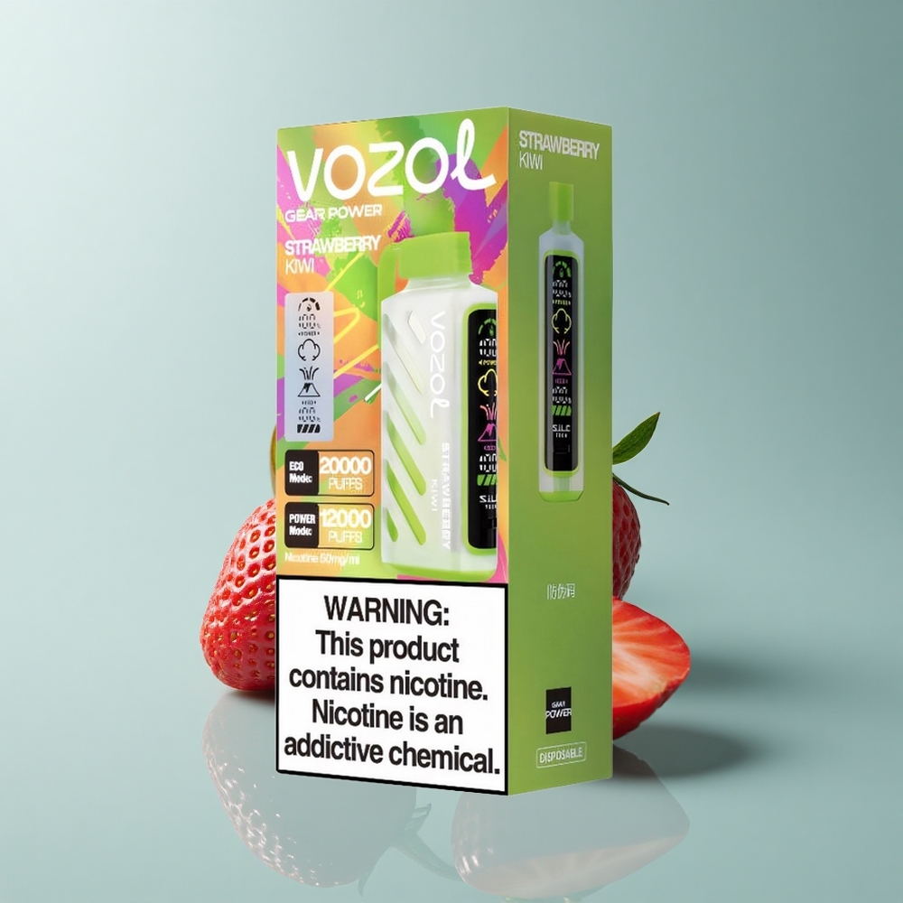 VOZOL Gear Power 20000 Puffs Fresa Kiwi con Tecnología S.i.L.C. y 20mL de Líquido Precargado