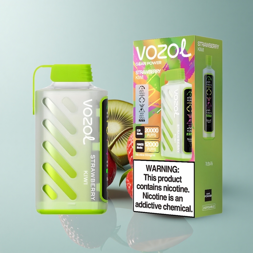 VOZOL Gear Power 20000 Puffs Fresa Kiwi con Tecnología S.i.L.C. y 20mL de Líquido Precargado