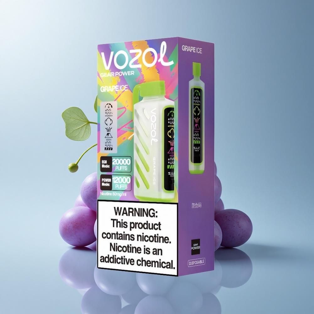VOZOL Gear Power 20000 Puffs Helado de Uva con Dual Mesh y 20mL