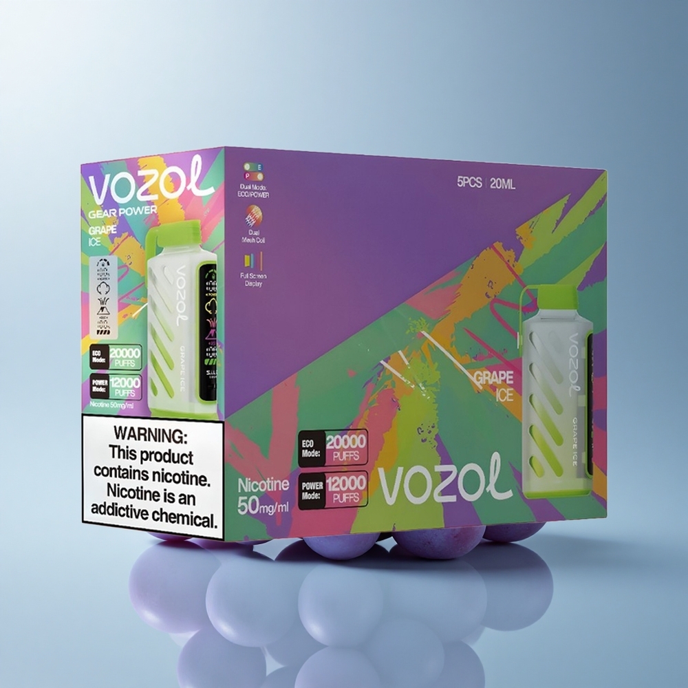 VOZOL Gear Power 20000 Puffs Helado de Uva con Dual Mesh y 20mL