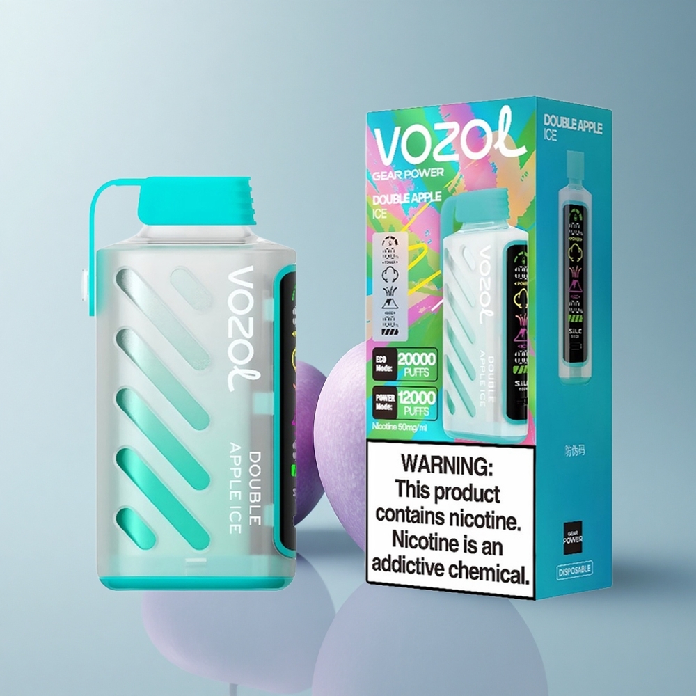 VOZOL Gear Power 20000 Puffs Manzana Doble Hielo con Dual Mesh Coil y 20mL