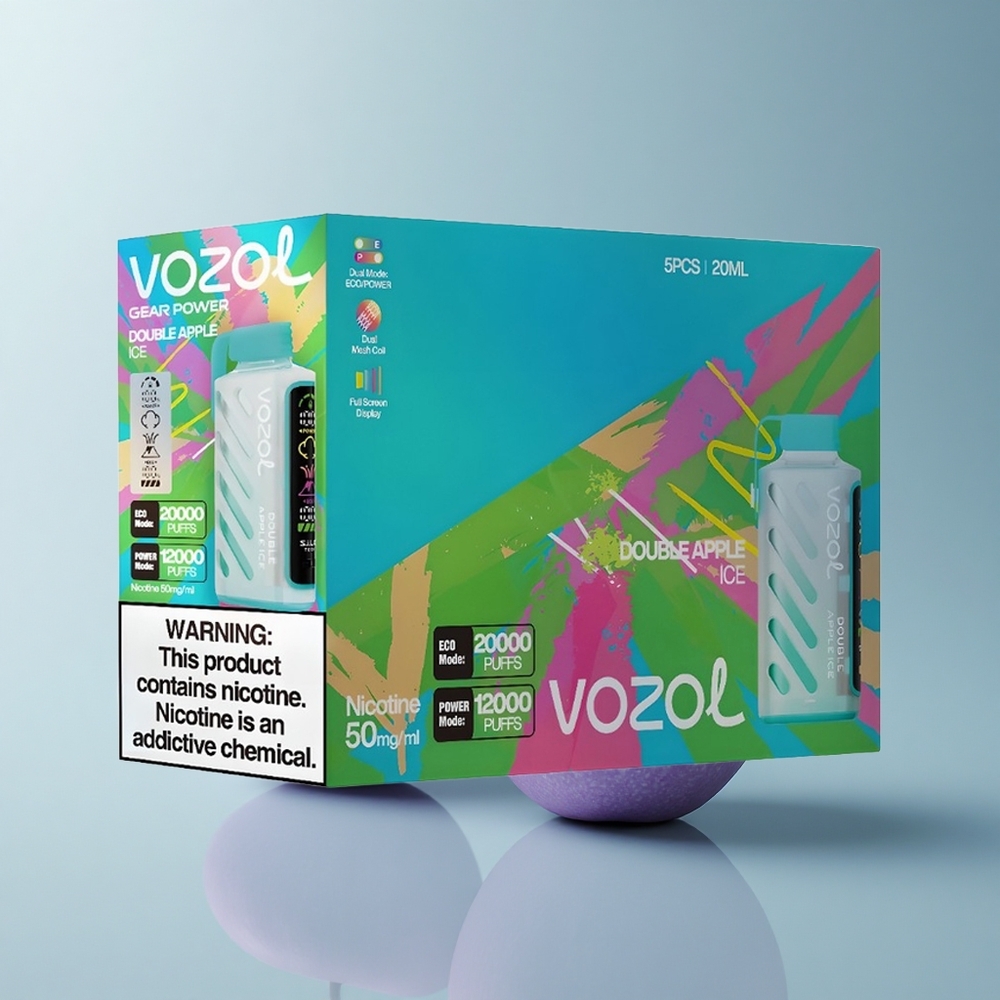VOZOL Gear Power 20000 Puffs Manzana Doble Hielo con Dual Mesh Coil y 20mL