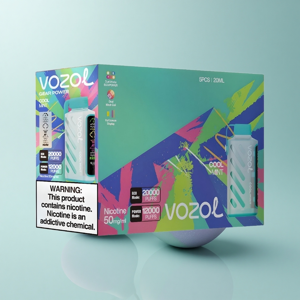 VOZOL Gear Power 20000 Puffs Menta Fría con Dual Mesh y 20mL