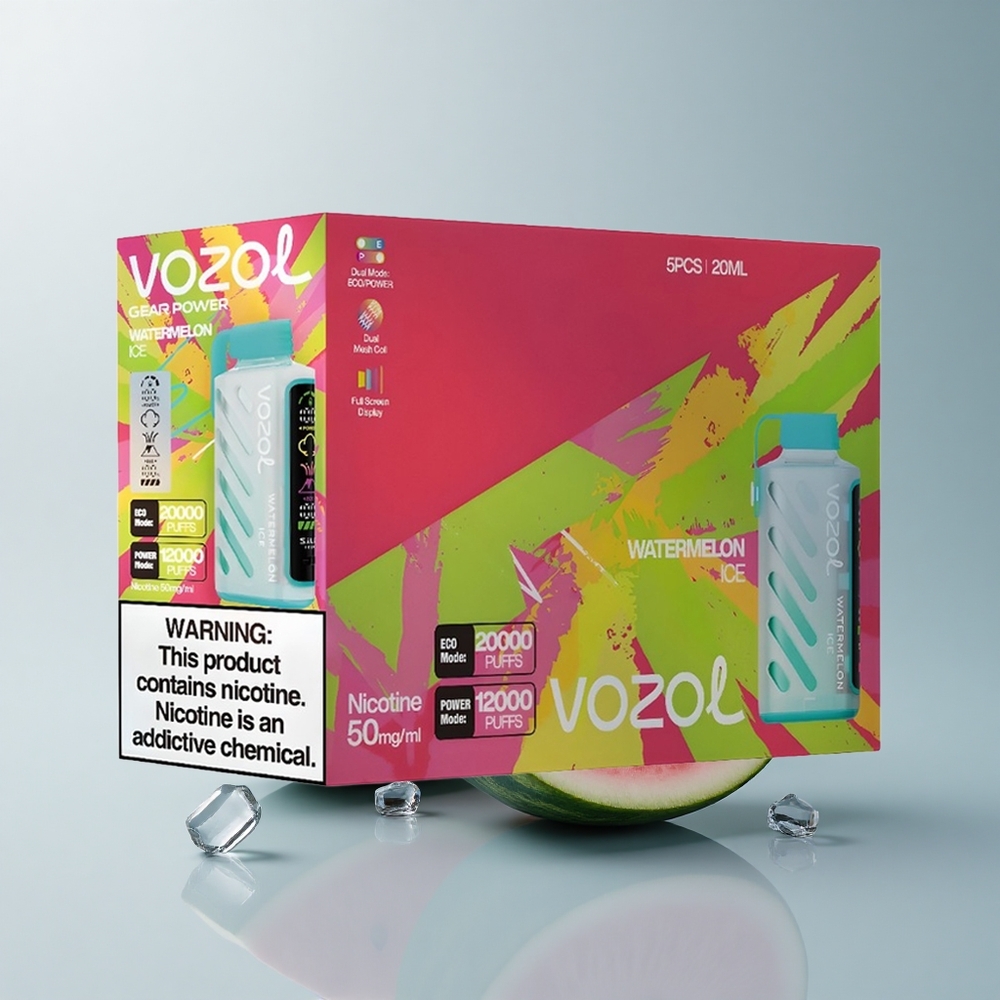 VOZOL Gear Power 20000 Puffs Sandía Hielo con Dual Malla y 20mL