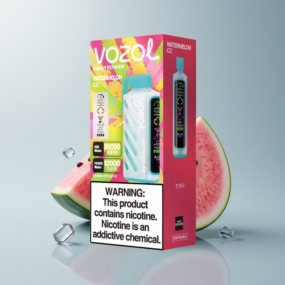 VOZOL Gear Power 20000 Puffs Sandía Hielo con Dual Malla y 20mL