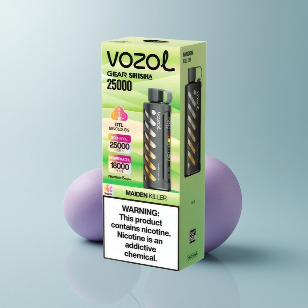 VOZOL Gear Shisha 25000 Puffs Asesino de Doncellas: 30 Sabores Deliciosos y 5mg/ml de Nicotina