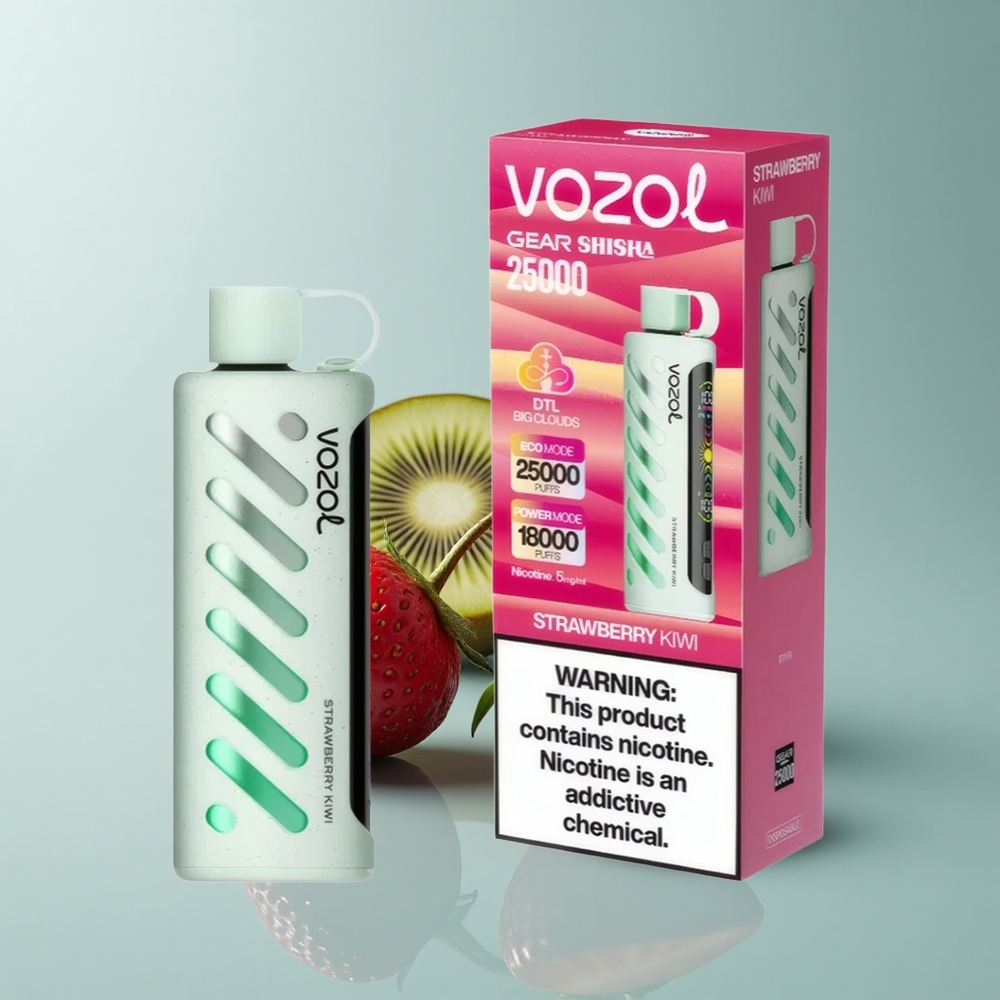 VOZOL Gear Shisha 25000 Puffs Fresa Kiwi Dual Mesh 1000mAh