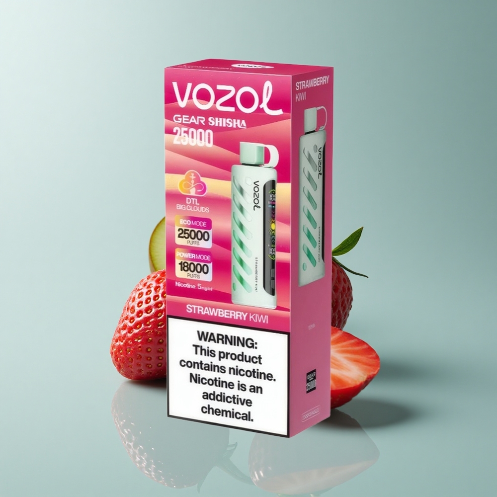 VOZOL Gear Shisha 25000 Puffs Fresa Kiwi Dual Mesh 1000mAh