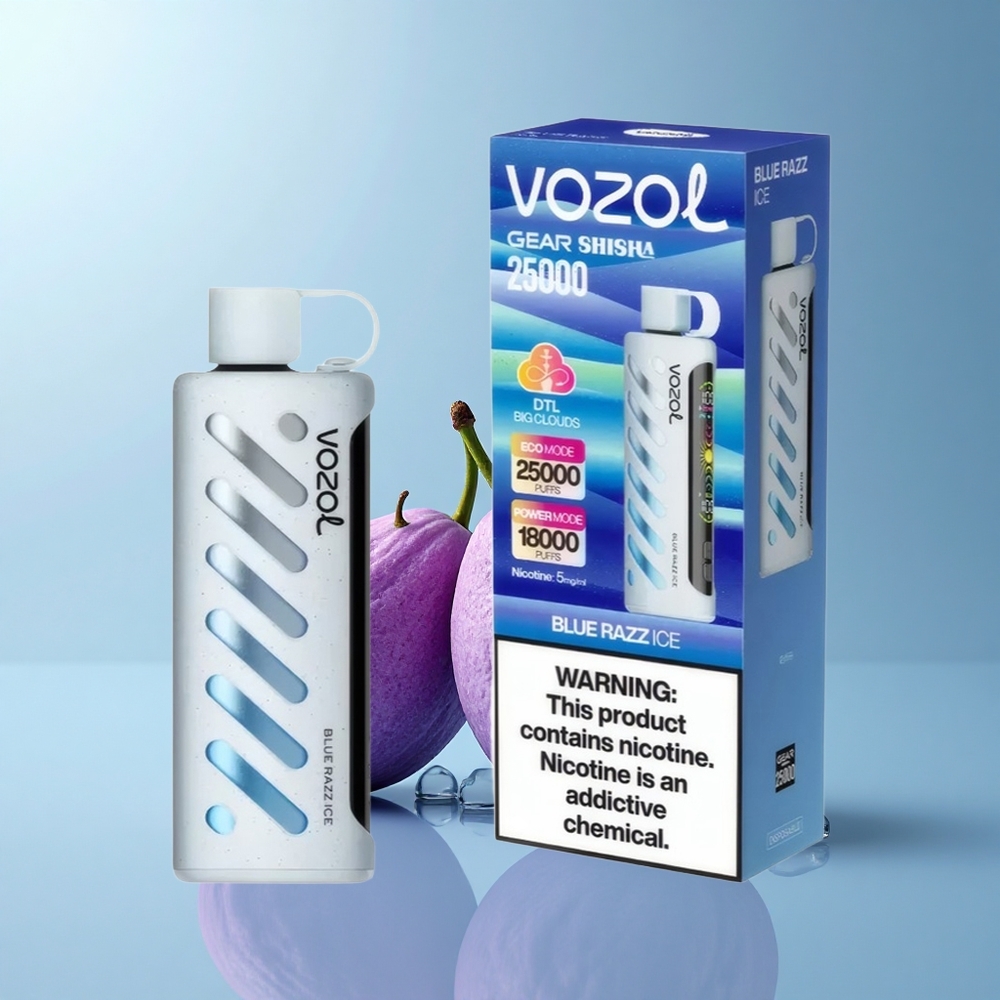 VOZOL Gear Shisha 25000 Puffs Helado Frambuesa Azul con 5mg/ml de Nicotina y 1000mAh