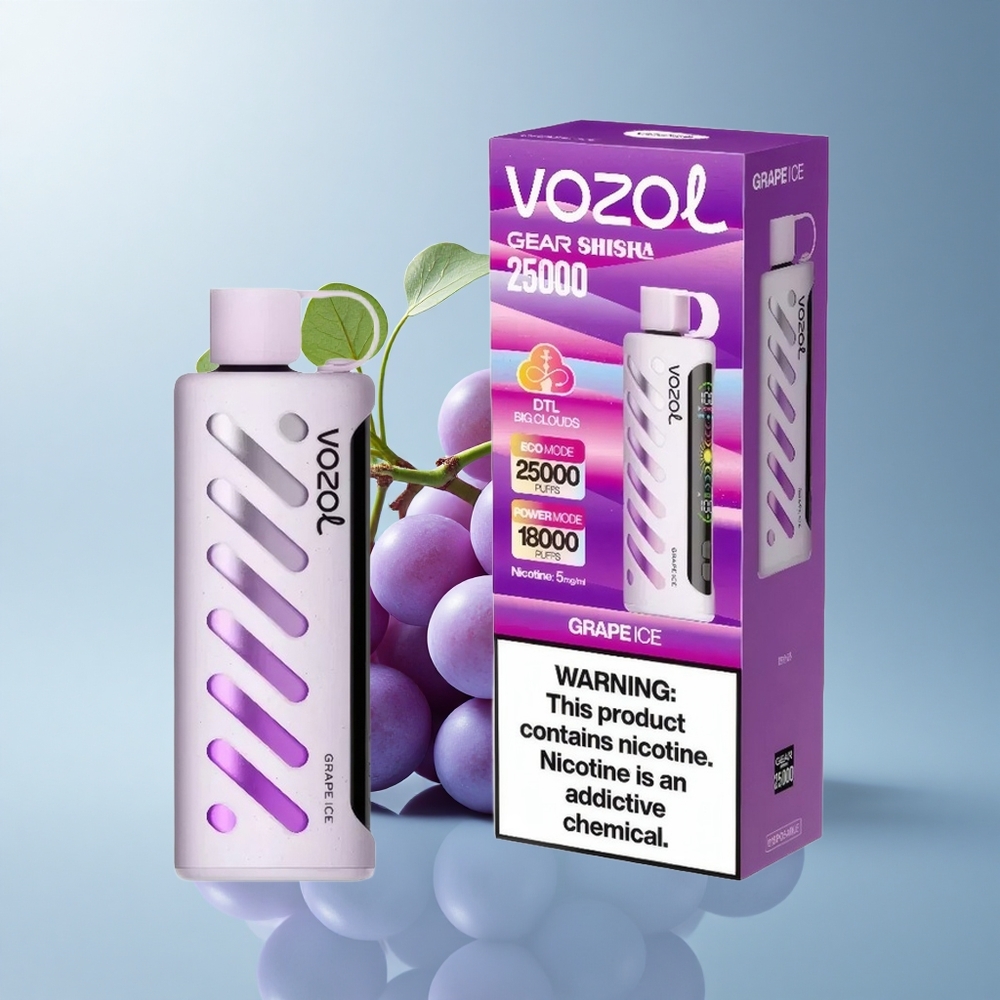 VOZOL Gear Shisha 25000 Puffs Helado de Uva con 5mg/ml de Nicotina y 1000mAh