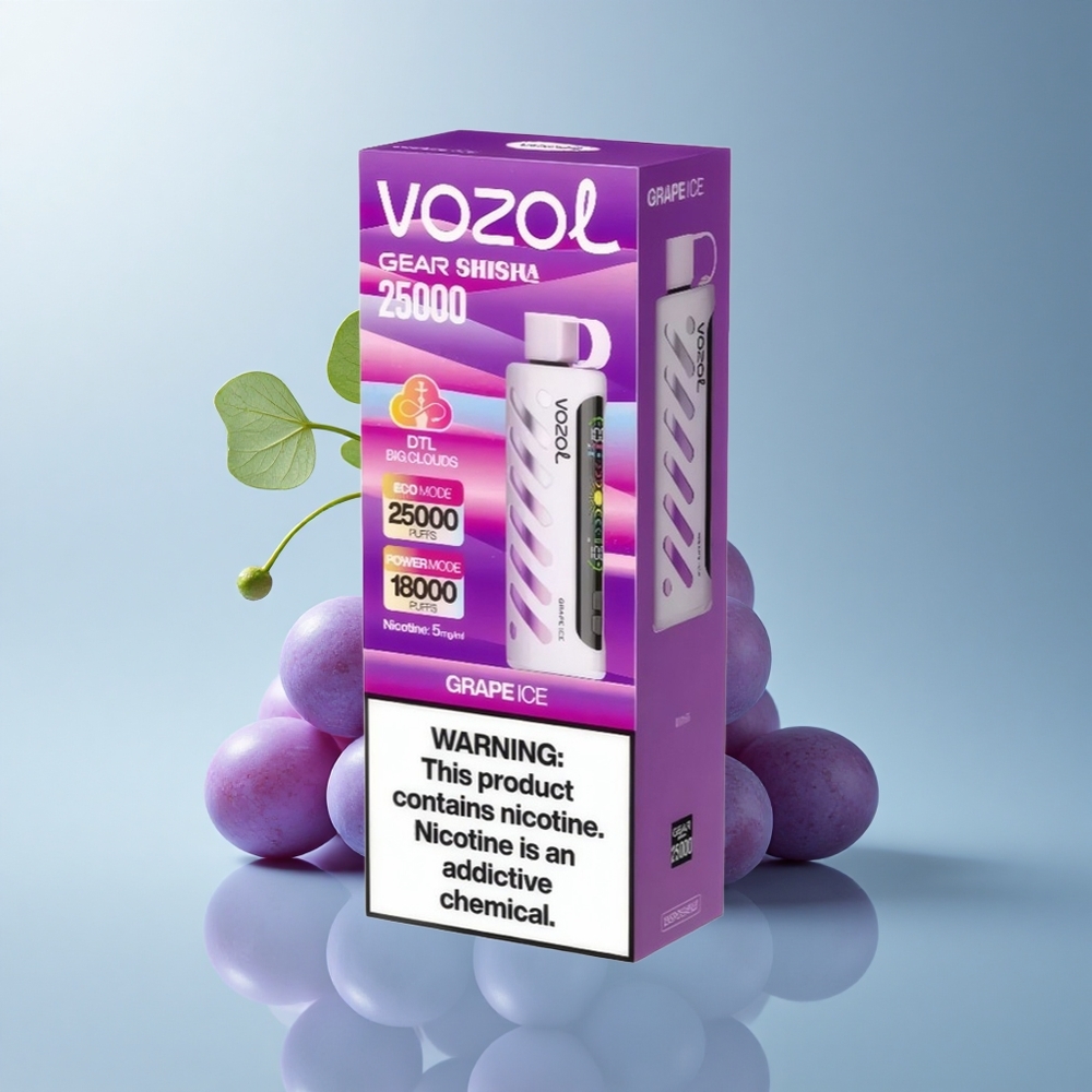 VOZOL Gear Shisha 25000 Puffs Helado de Uva con 5mg/ml de Nicotina y 1000mAh