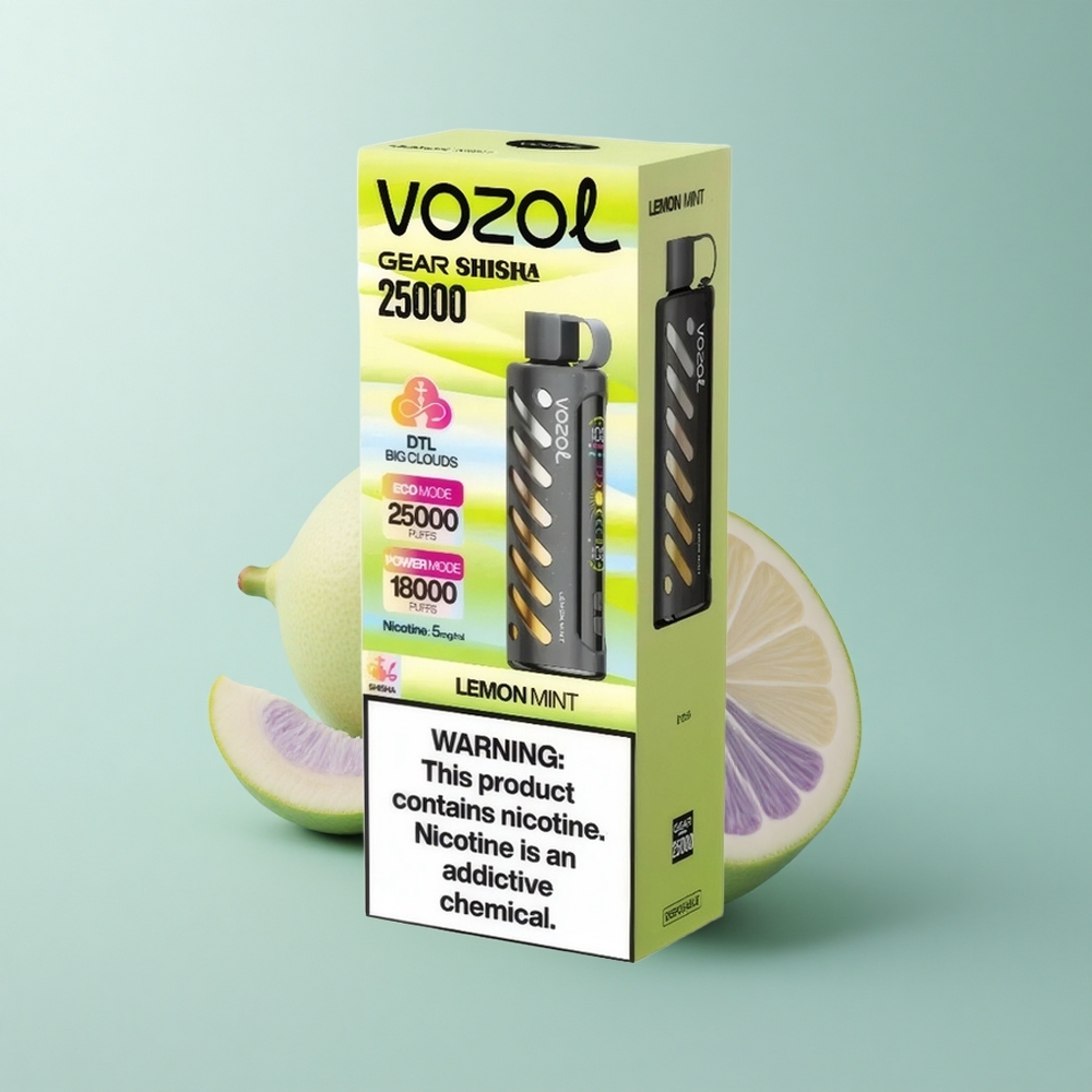 VOZOL Gear Shisha 25000 Puffs Menta Limón Doble Malla 1000mAh