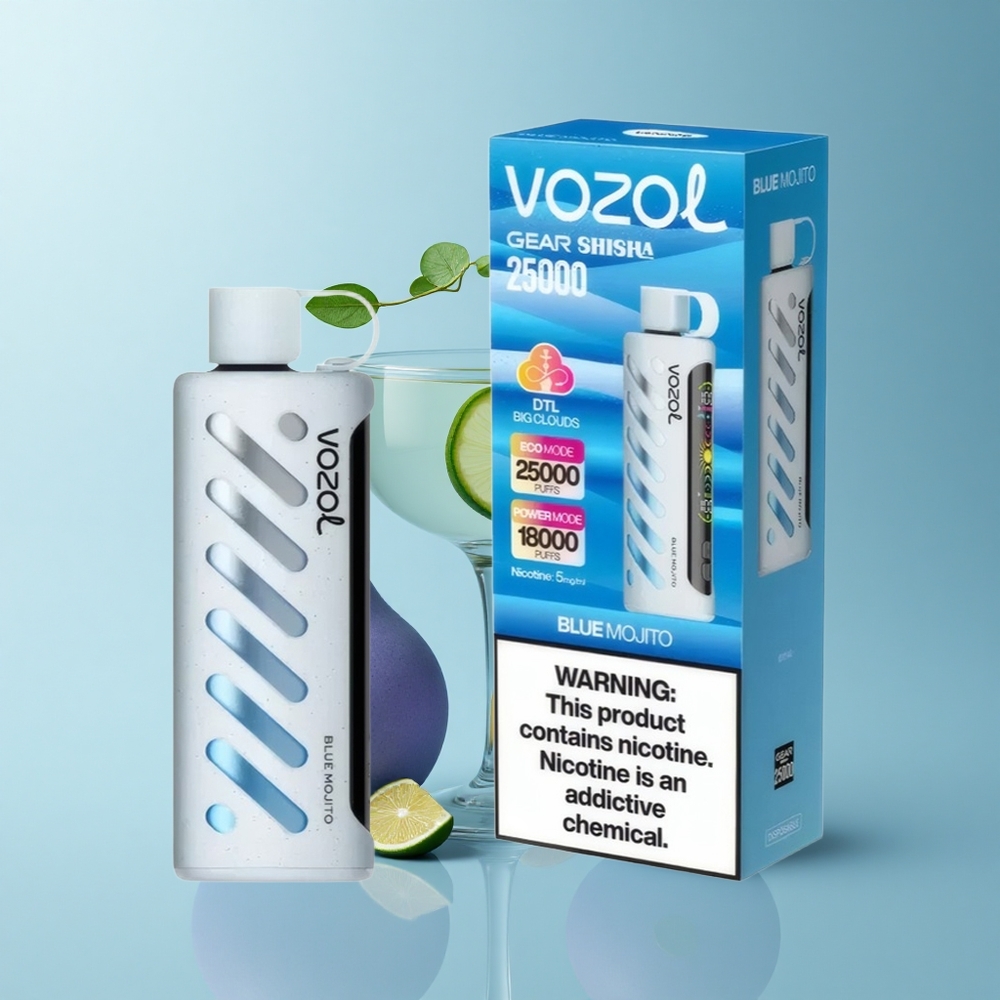 VOZOL Gear Shisha 25000 Puffs Mojito Azul con 5mg de Nicotina y 1000mAh