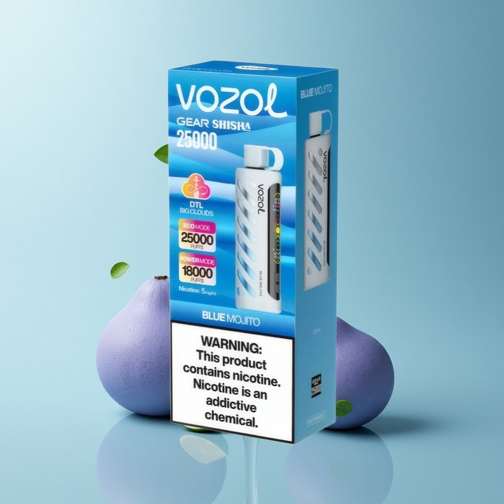 VOZOL Gear Shisha 25000 Puffs Mojito Azul con 5mg de Nicotina y 1000mAh