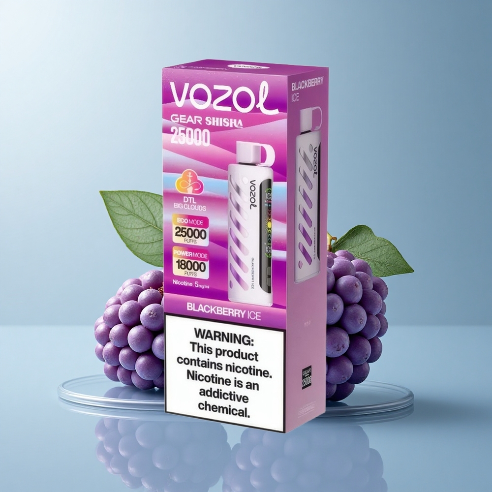 VOZOL Gear Shisha 25000 Puffs Mora Helada Dual Mesh 1000mAh 5mg Nicotina