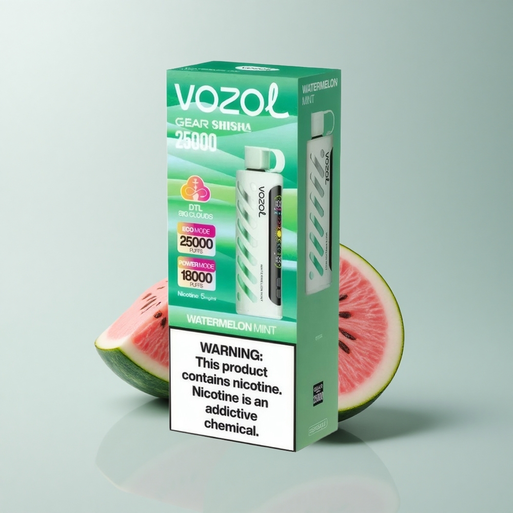 VOZOL Gear Shisha 25000 Puffs Sandía Menta con 5mg de Nicotina y 1000mAh